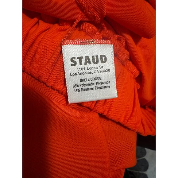 STAUD Marza Pants in Cayenne Wide-Leg Pants Bright Orange Size XL - Picture 4 of 5